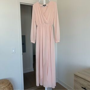 Lulus Pastel Pink Maxi Dress; Size Small